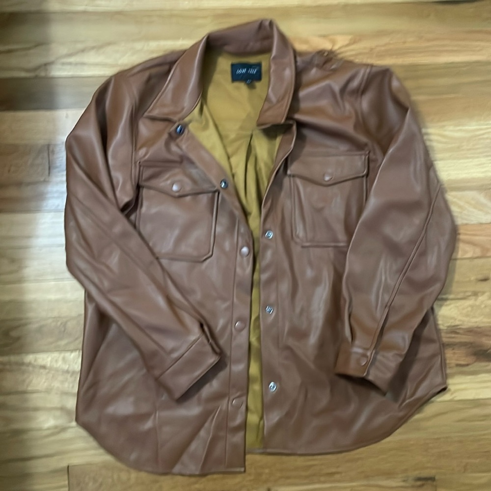 Brand new with tags brown leather jacket